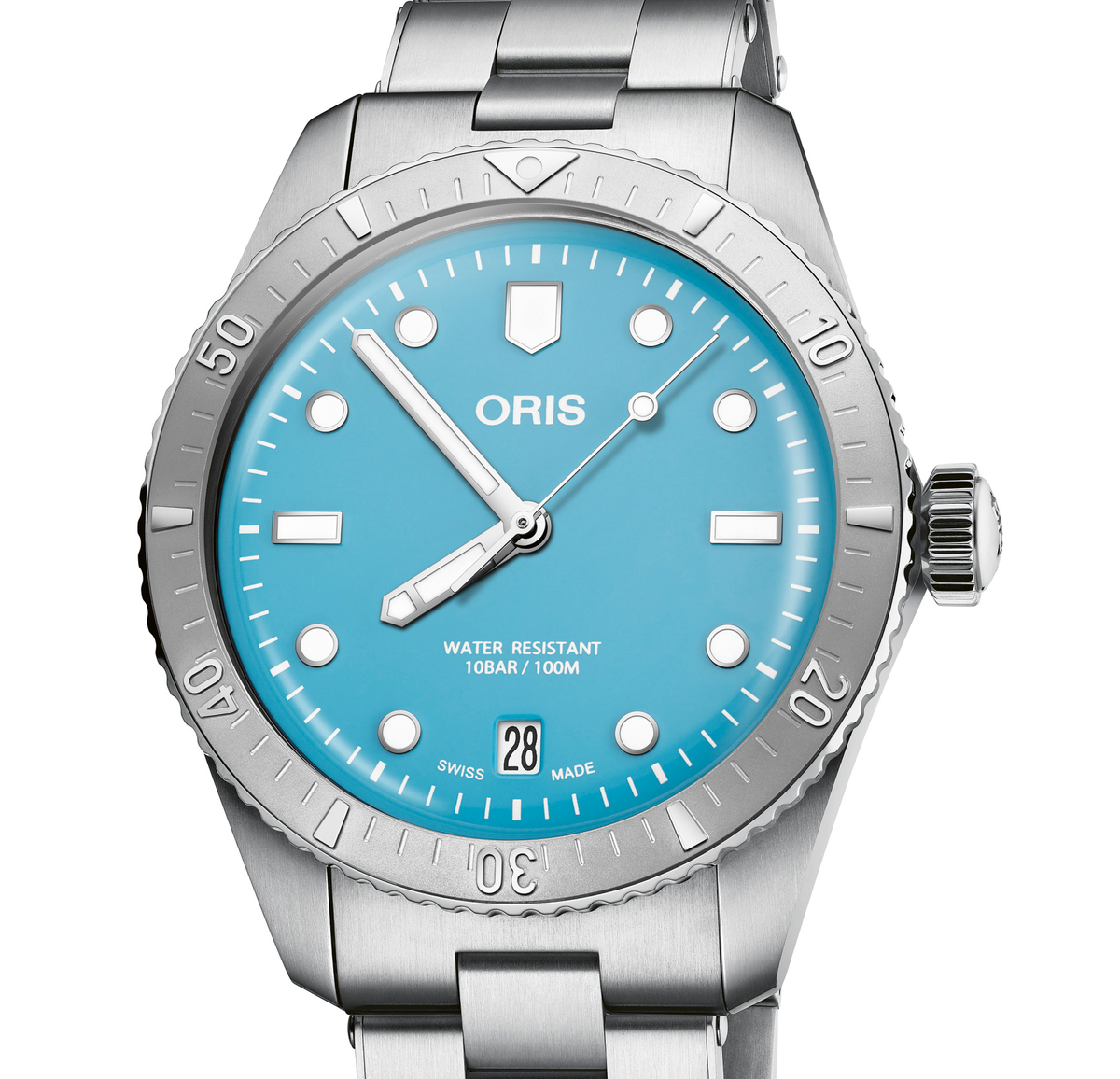 Oris Divers Sixty-Five Watch with Cotton Candy Blue Dial, 38mm