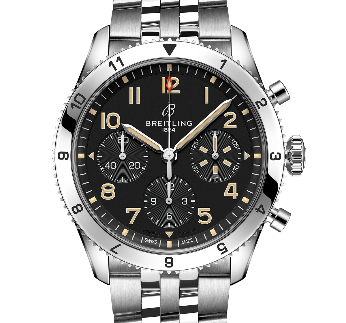 Breitling Classic AVI Chronograph 42 P-51 Mustang Watch with Stainless Steel Bracelet