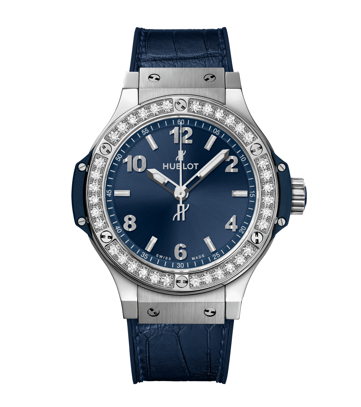 Hublot Big Bang Steel Blue Diamonds, 38mm with Blue Dial