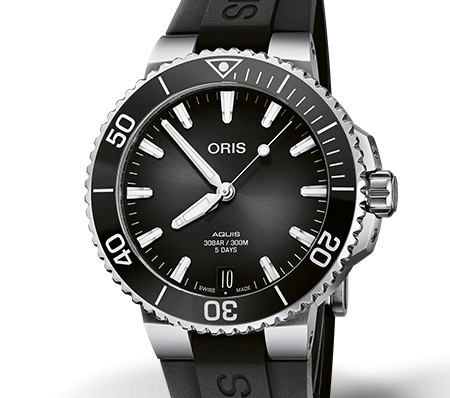 Oris Aquis Date Calibre 400 Watch with Black Dial, 41.50mm