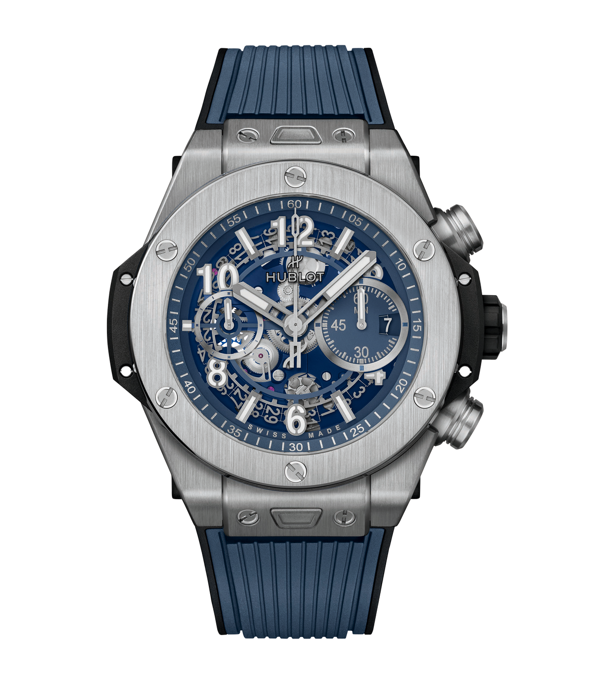 Hublot Big Bang Unico Titanium Blue, 44mm with Blue Skeleton Dial