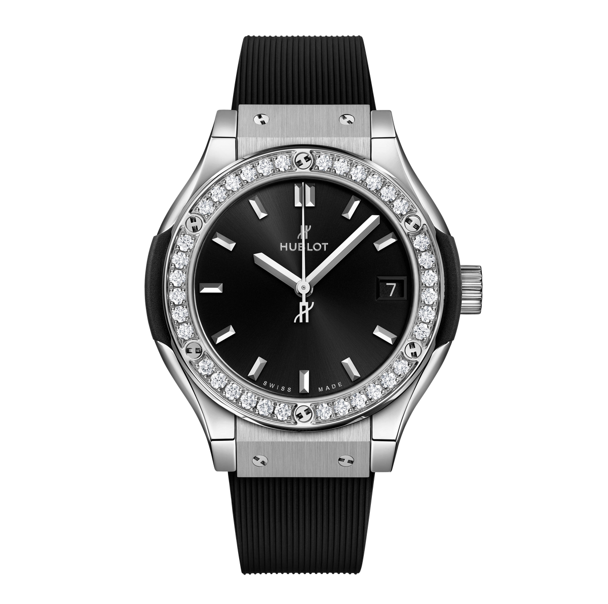 Hublot Classic Fusion Titanium Diamonds, 33mm with Rubber Strap