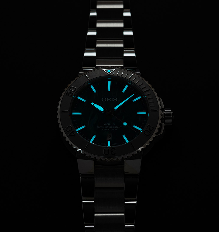 Oris X Bracenet Watch with Green Dial, 36.5mm