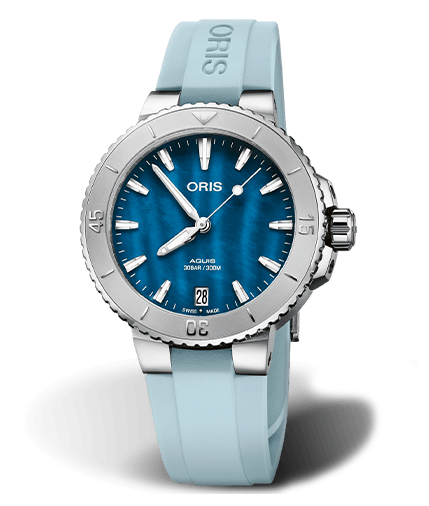 Oris Aquis Date Watch with Blue Mother of Pearl Dial, 36.5mm