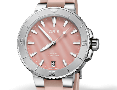 Oris Aquis Date Watch with Pink Mother of Pearl Dial, 36.5mm