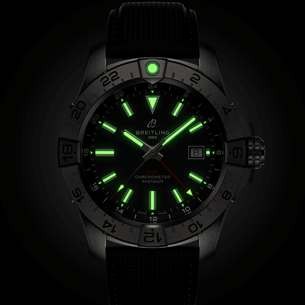 Breitling Avenger Automatic GMT 44 Watch with Black Dial