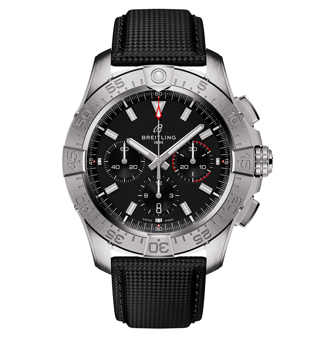 Breitling Avenger B01 Chronograph 44 Watch with Calfskin Leather Strap