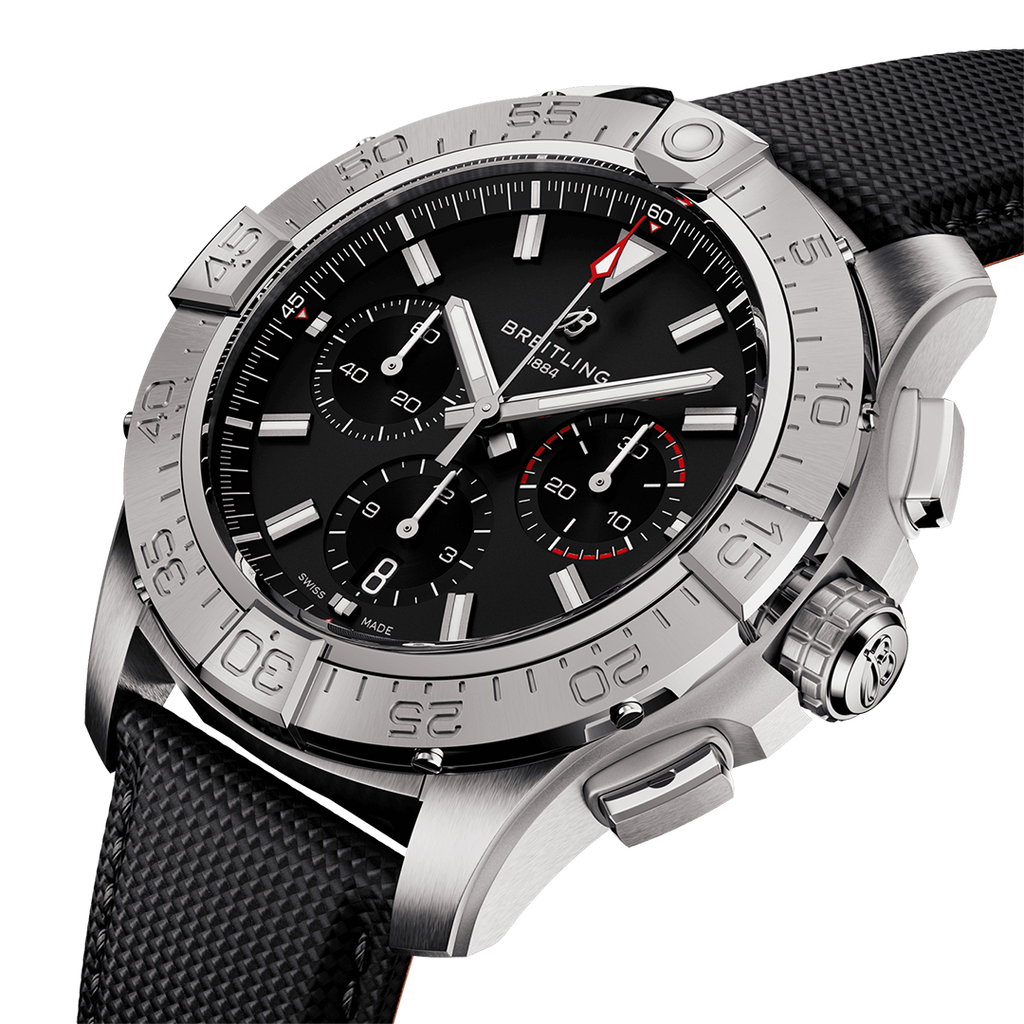 Breitling Avenger B01 Chronograph 44 Watch with Calfskin Leather Strap