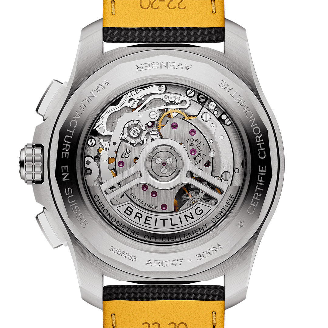 Breitling Avenger B01 Chronograph 44 Watch with Calfskin Leather Strap