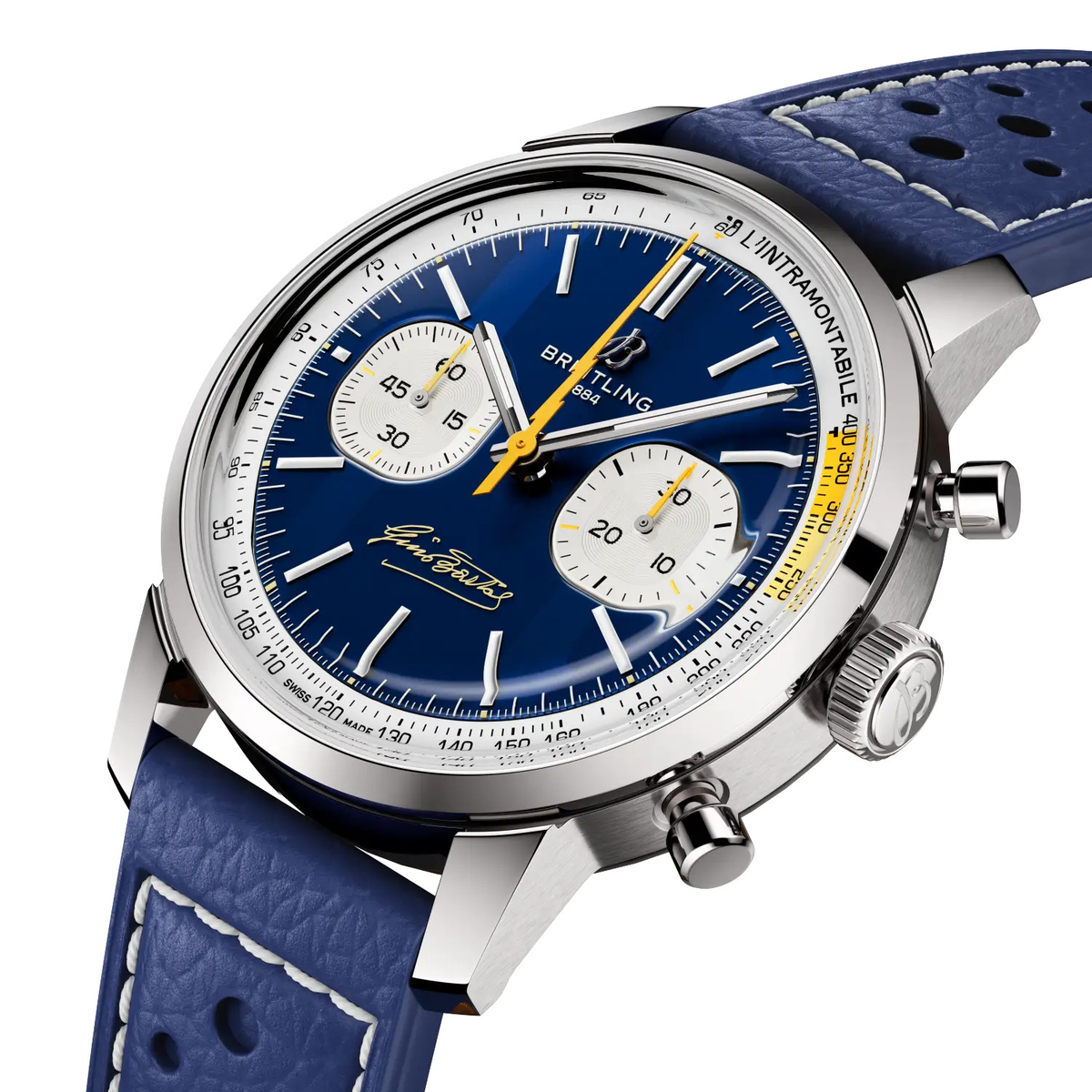 Breitling Top Time B01 Gino Bartali 41mm Watch with Blue Leather Strap