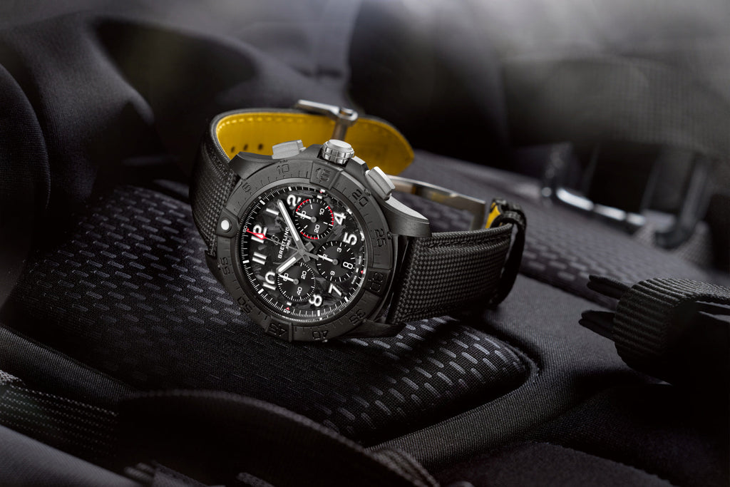Breitling Avenger B01 Chronograph 44mm Night Mission Watch with Black Carbon Dial