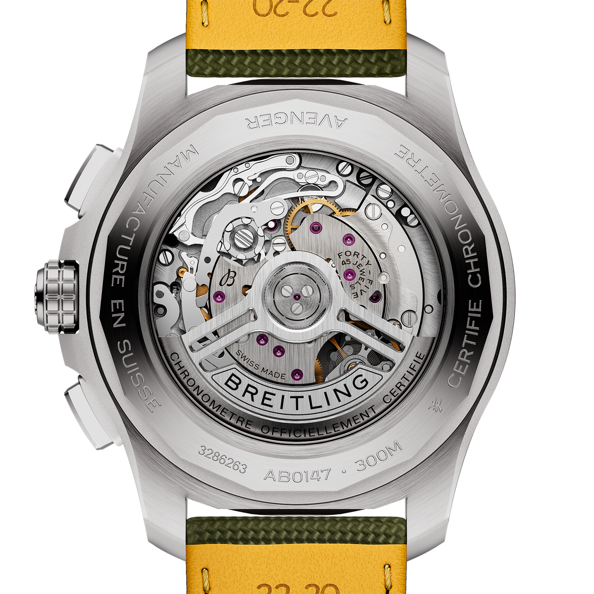 Breitling Avenger B01 Chronograph 44mm Watch with Green Strap