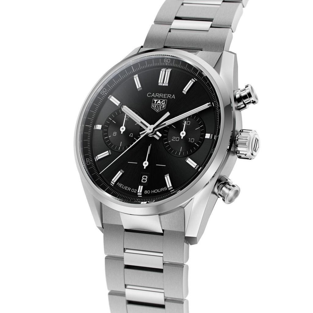 TAG Heuer Carrera Chronograph Men's Calibre Heuer 02 Automatic Chronograph Black Dial Watch
