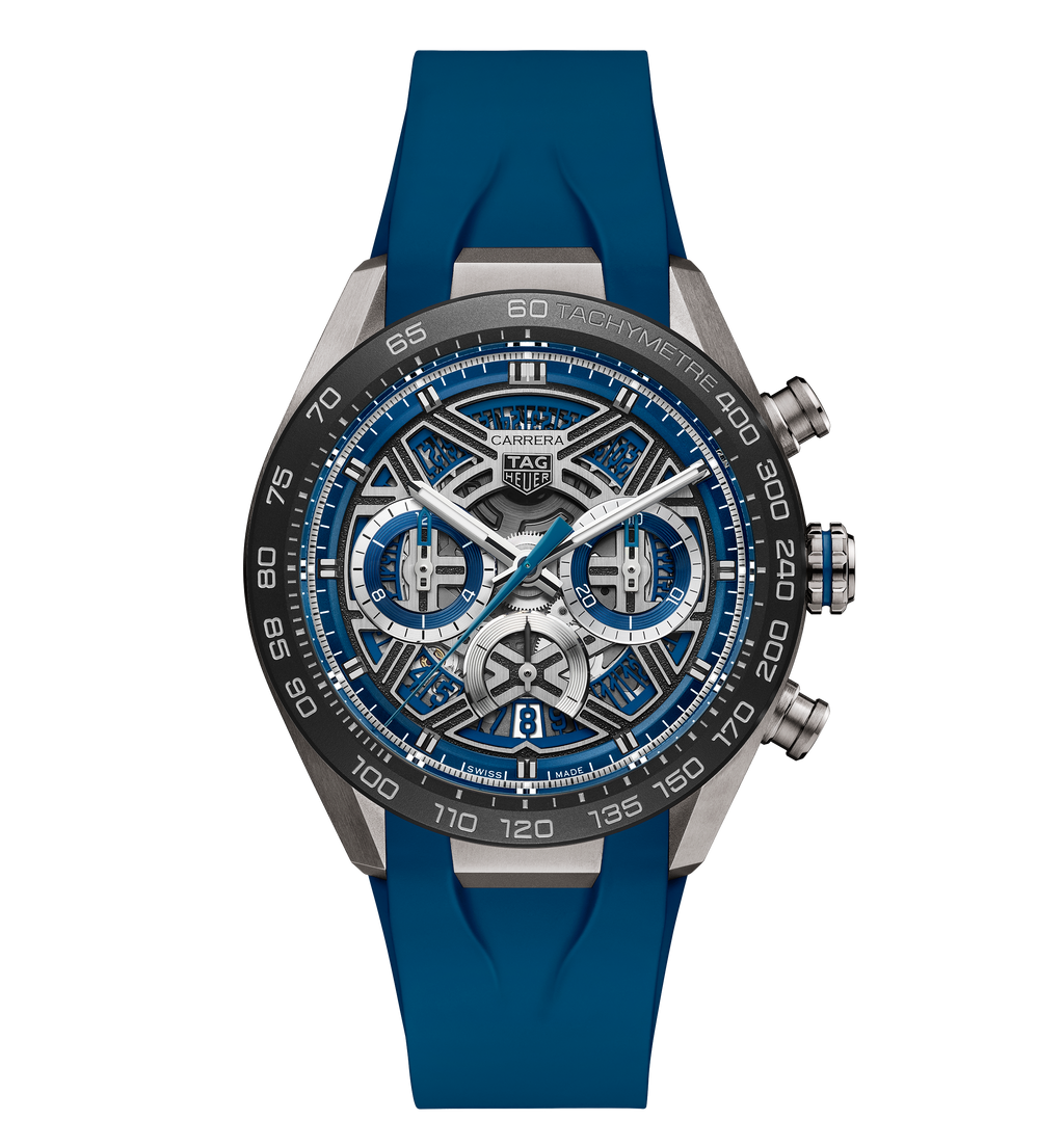 TAG Heuer Carrera Chronograph Extreme Sport Watch with Blue Rubber Strap