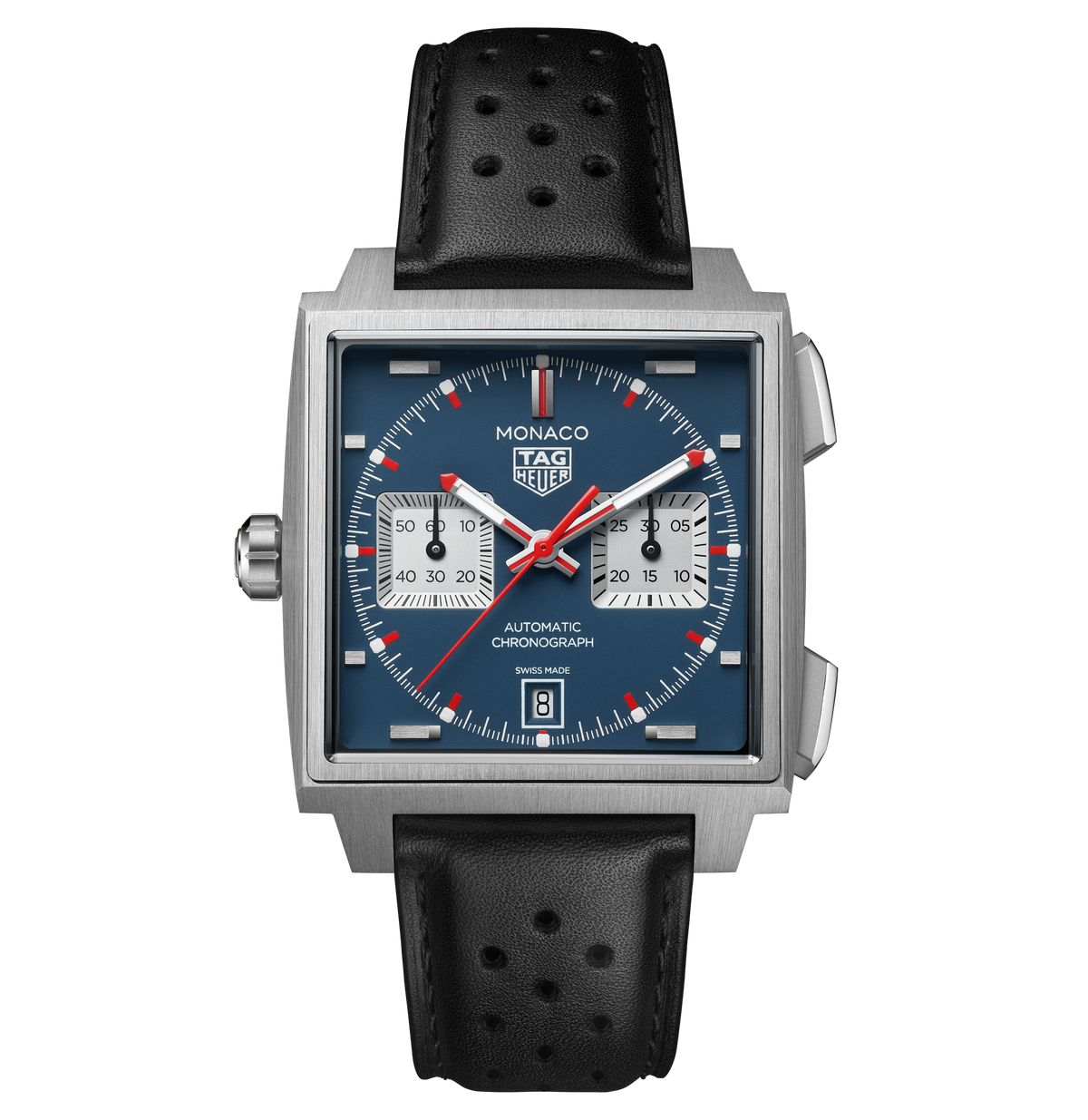 TAG Heuer Monaco Chronograph Watch with Blue Opalin Dial