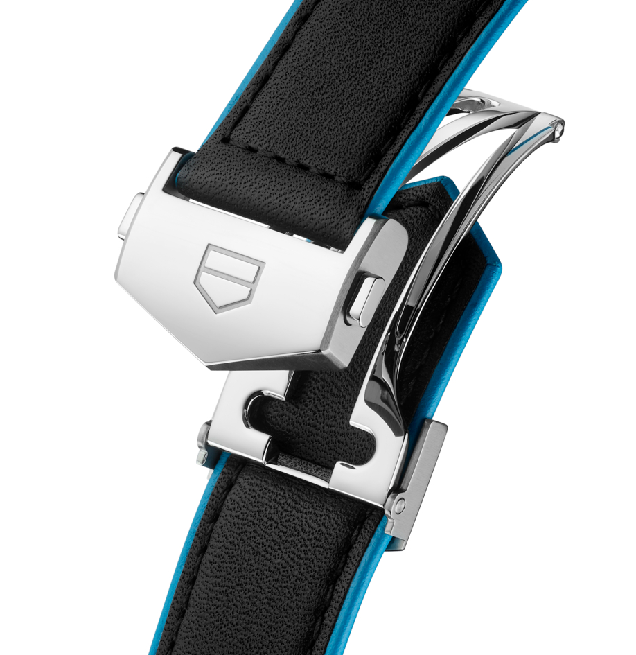 TAG Heuer Carrera Day-Date Watch with Black Leather Strap