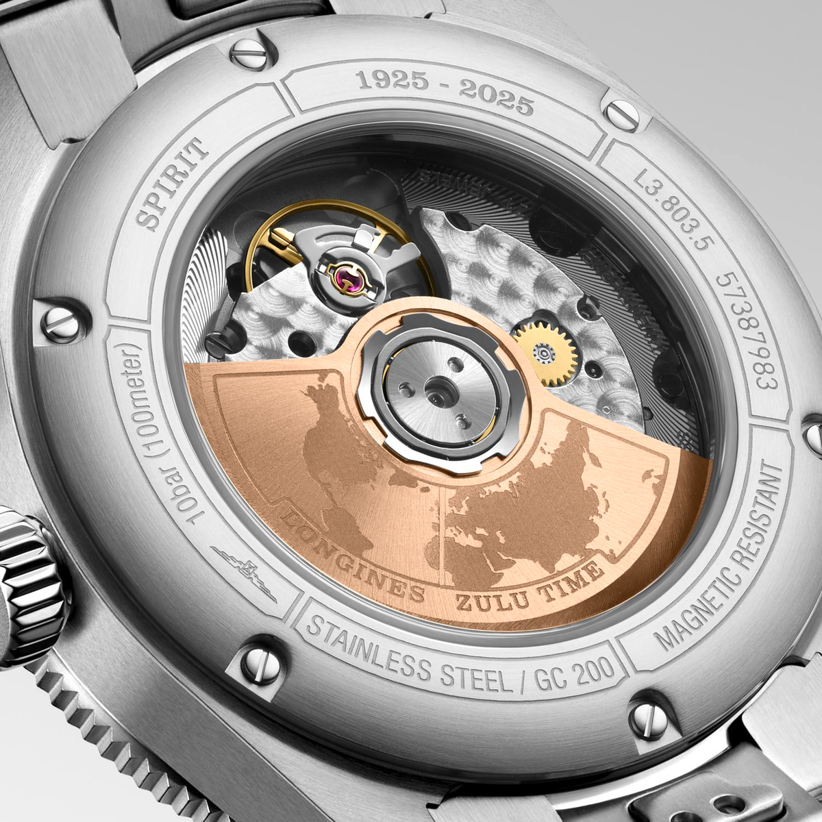 Longines Spirit Zulu Time 1925, 39mm Watch with Black Dial