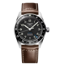 Longines Spirit Zulu Time 39mm Watch with Leather Strap