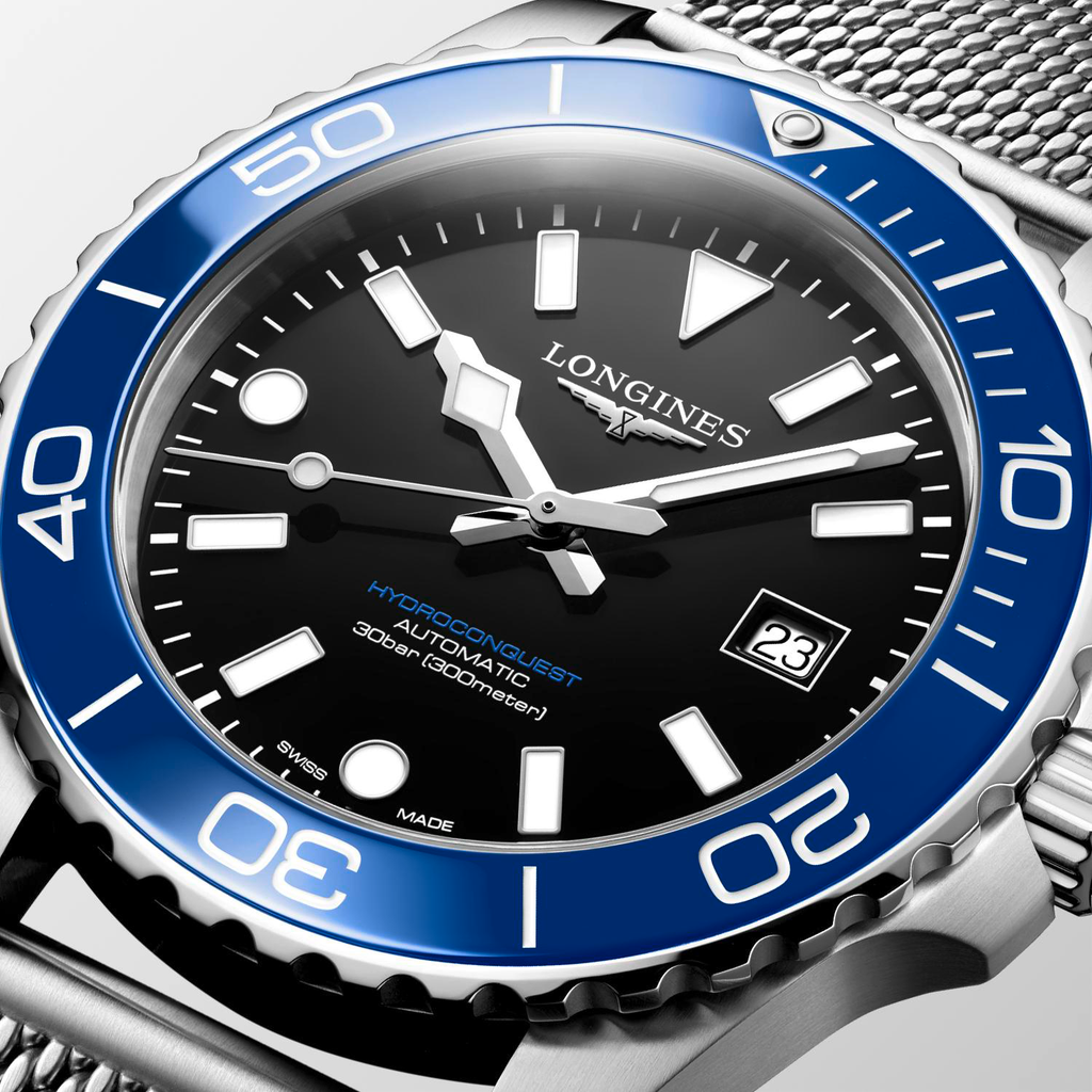 Longines Hydroconquest 42mm Watch with Black Dial