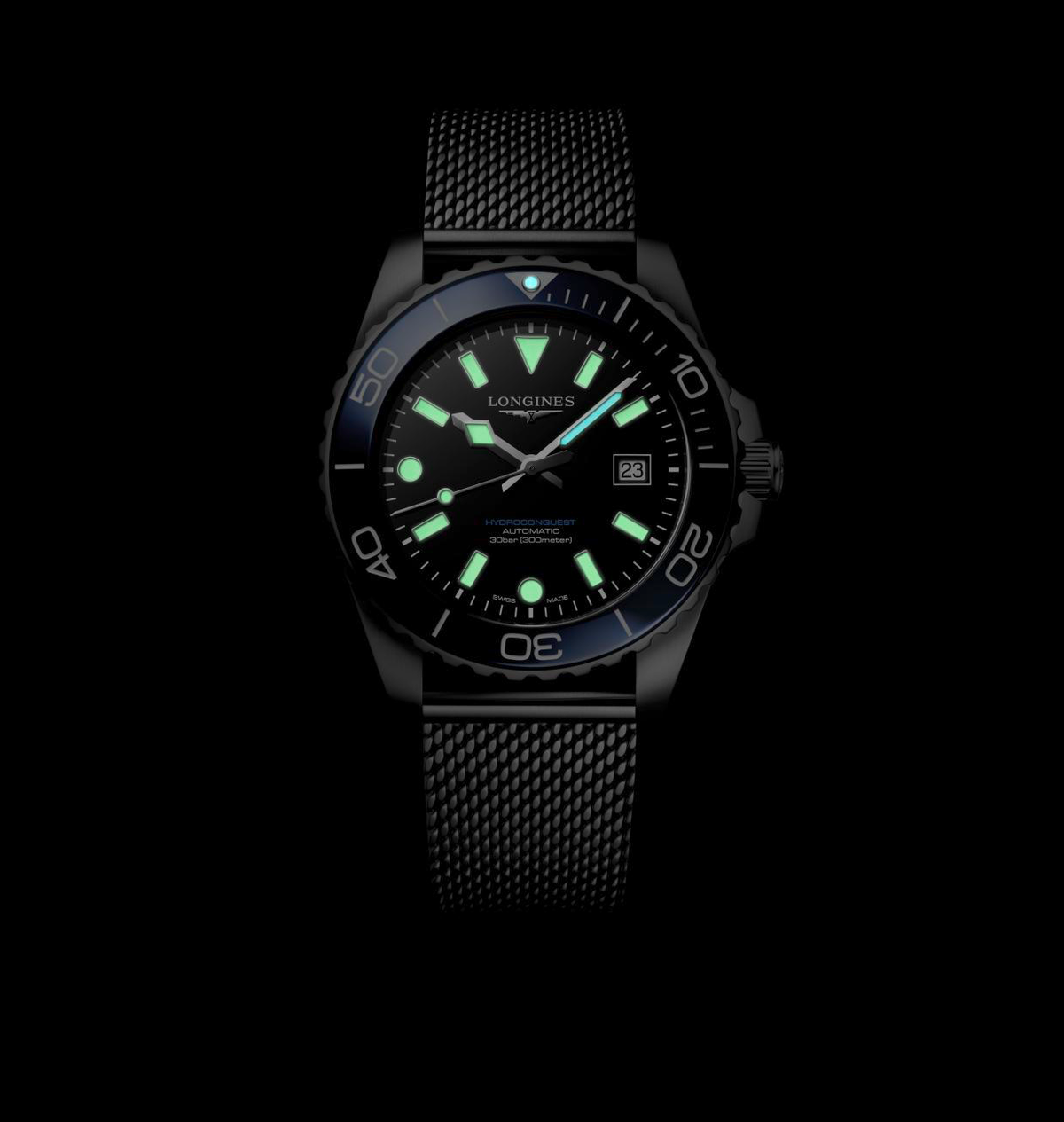 Longines Hydroconquest 42mm Watch with Black Dial