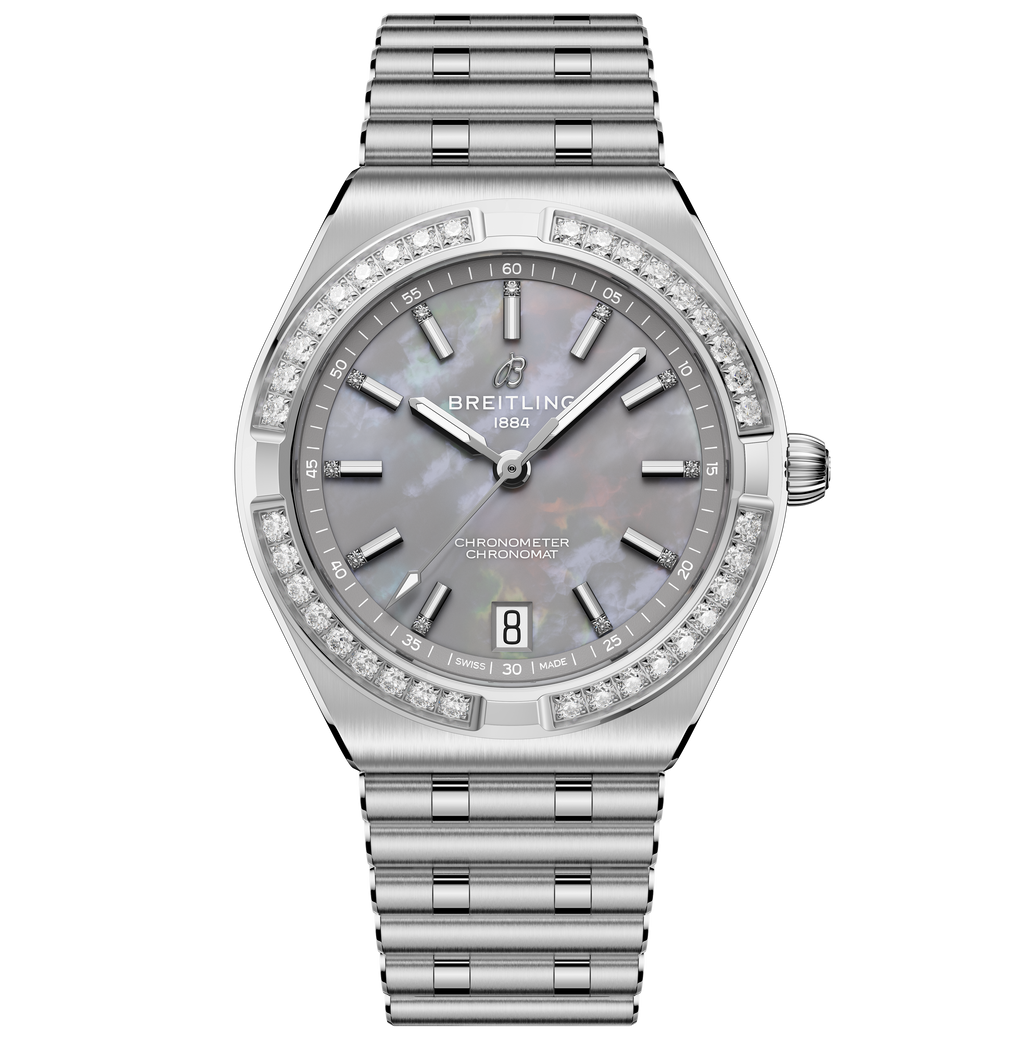 Breitling Chronomat Automatic 36 Watch with Gray Mother of Pearl Dial