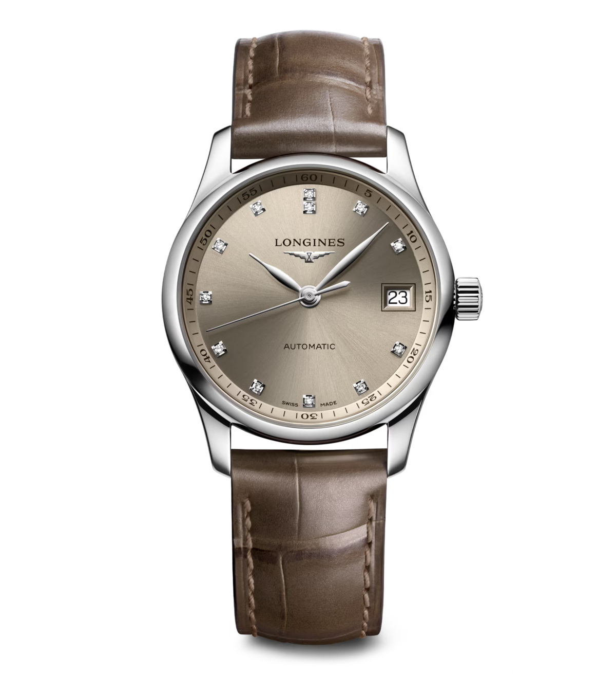 Longines Master 34mm Watch with Beige Dial