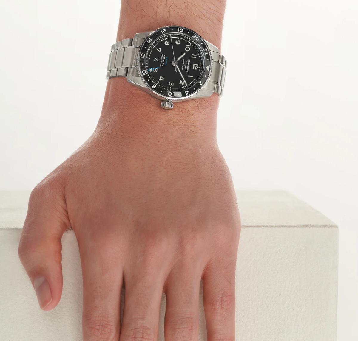 Longines Spirit Zulu Time 42mm Watch with Black Dial