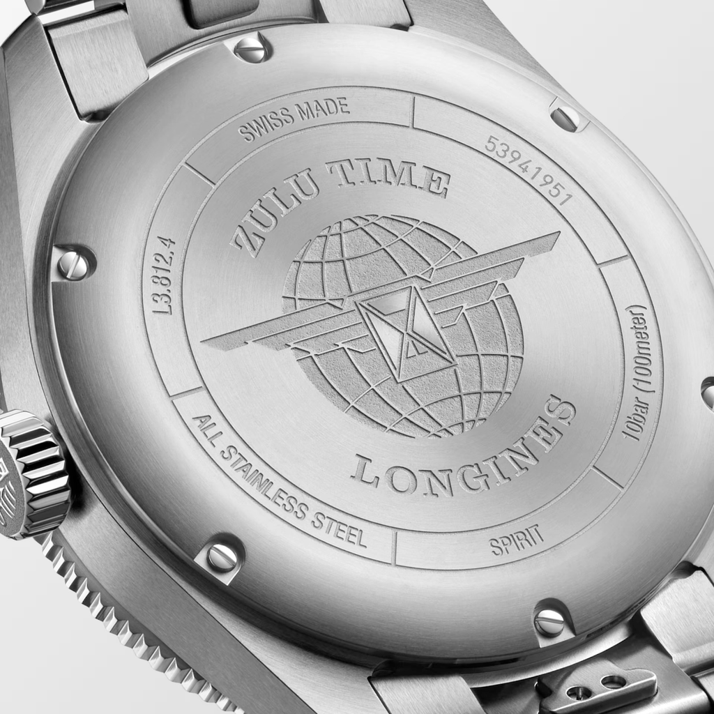 Longines Spirit Zulu Time 42mm Watch with Black Dial