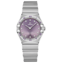 OMEGA Constellation Quartz Watch with Lilac Dial, 28mm