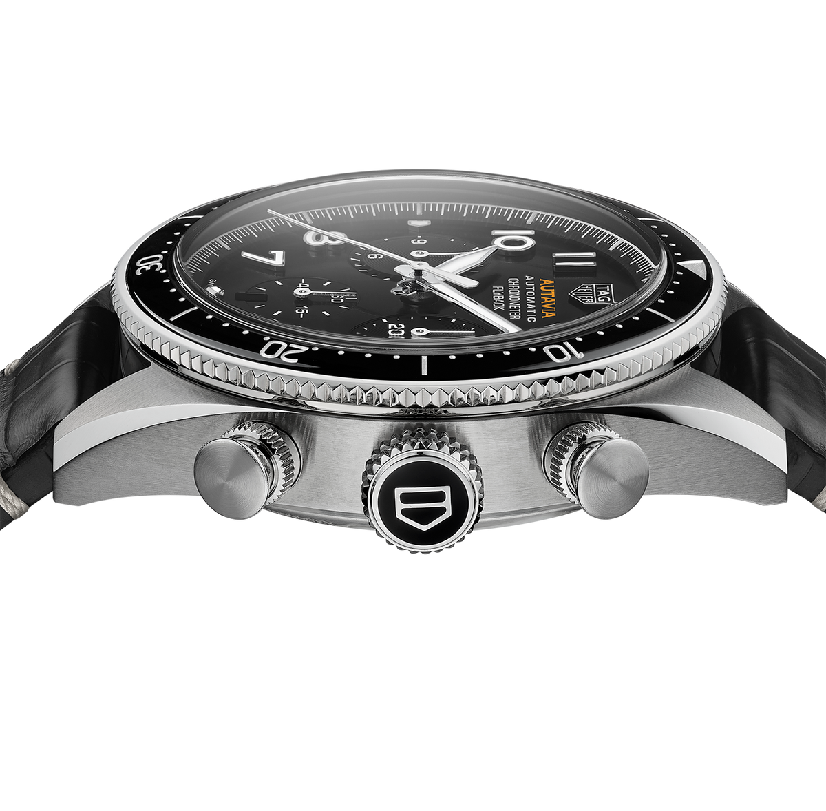 TAG Heuer Autavia Flyback Chronometer Watch with Black Leather Strap
