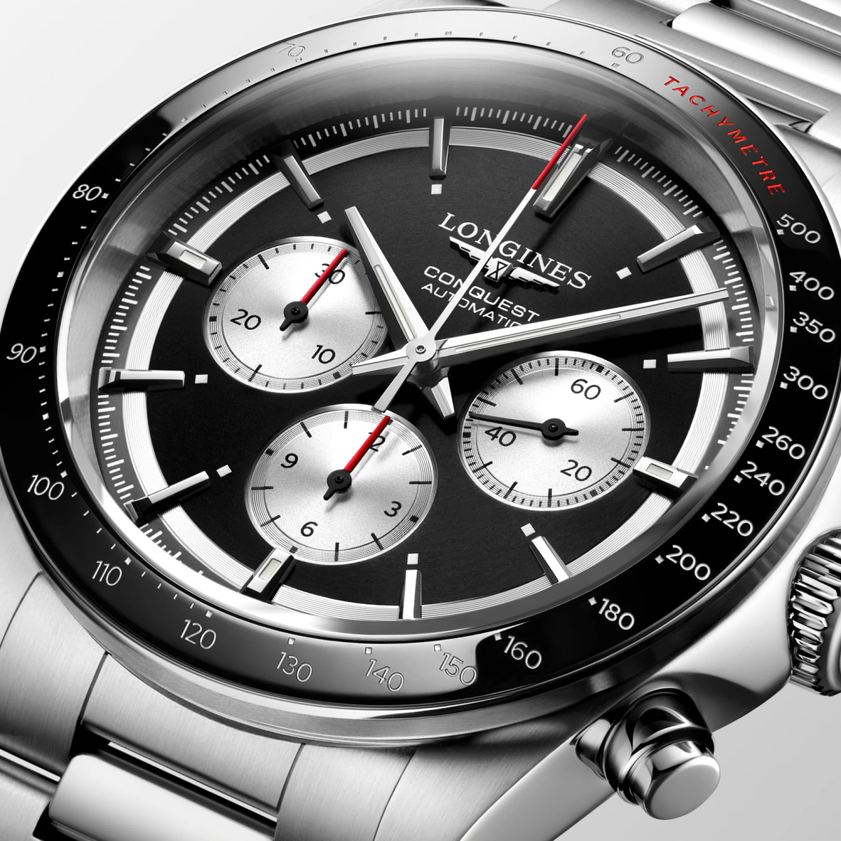 Longines Conquest 42mm Watch with Black Dial