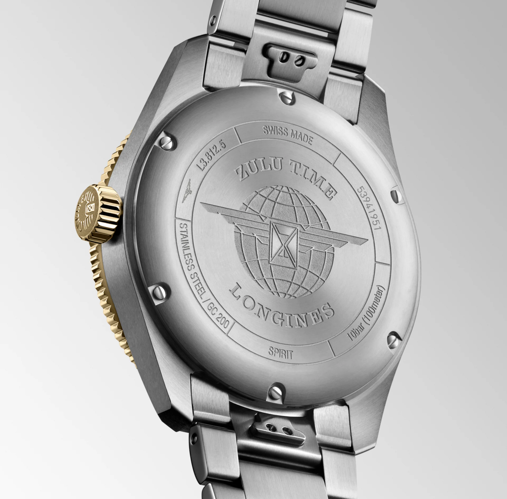 Longines Spirit Zulu Time 42mm Watch with Stainless Steel Bracelet