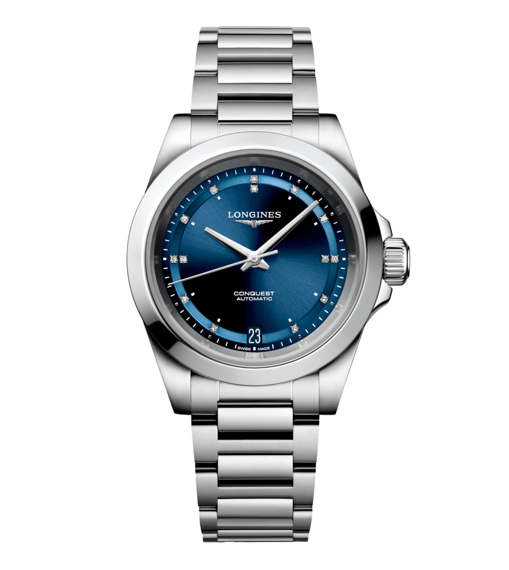 Longines Conquest 34mm Watch with Diamonds