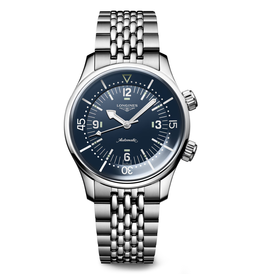 Longines Legend Diver 39mm Watch with Stainless Steel Bracelet