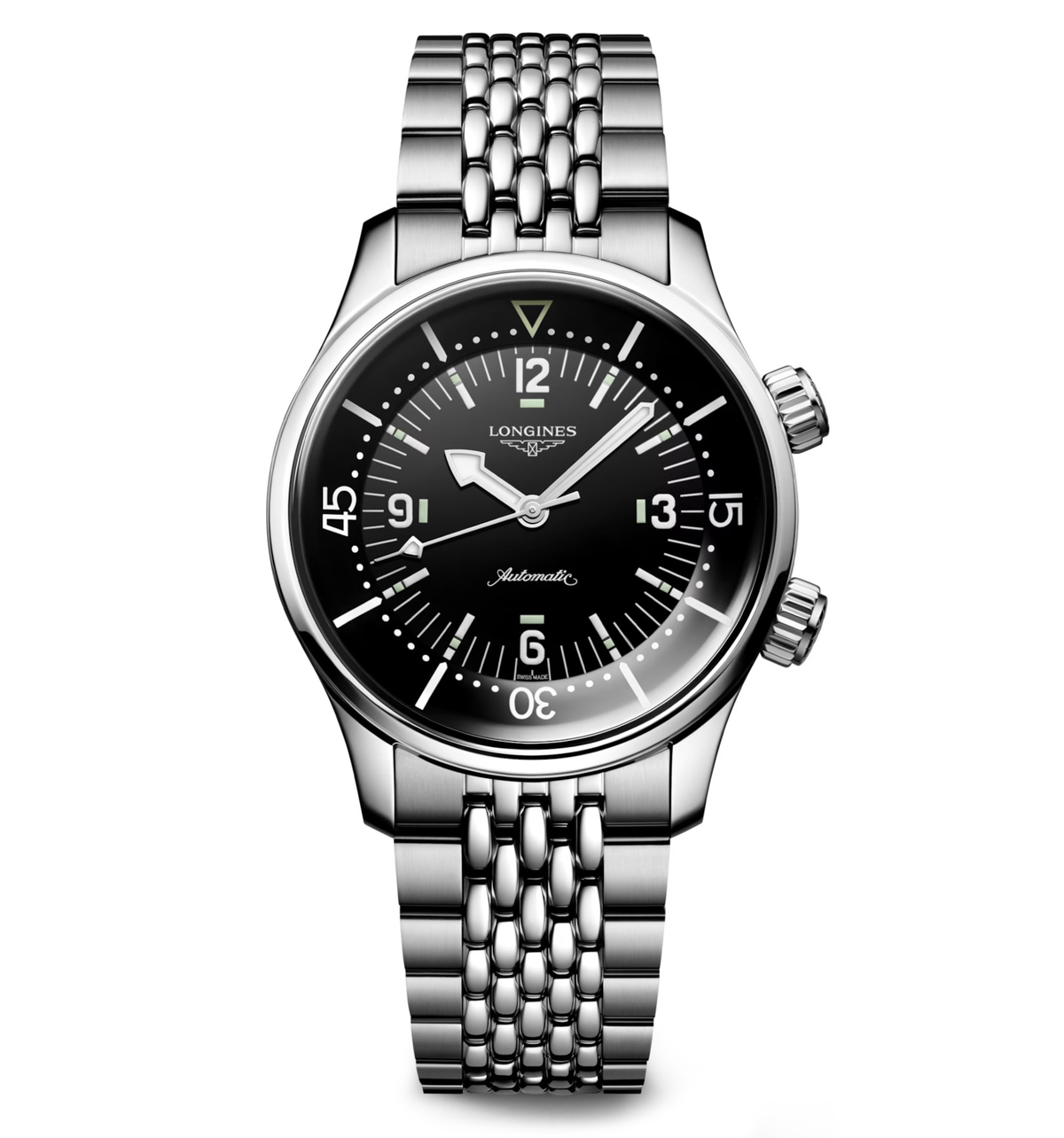 Longines Legend Diver 39mm Watch with Black Dial