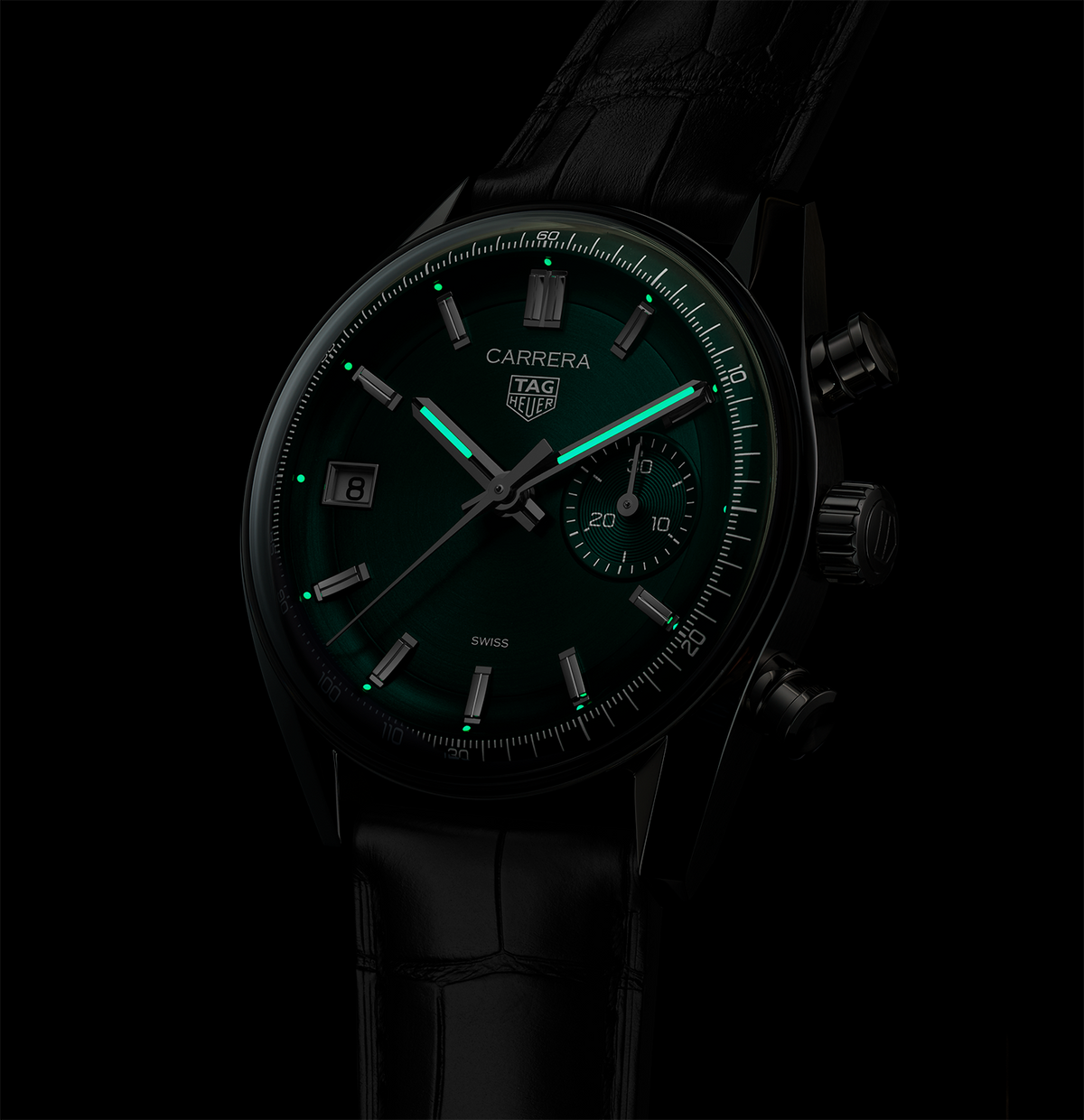 TAG Heuer Carrera Chronograph Watch with Teal Dial
