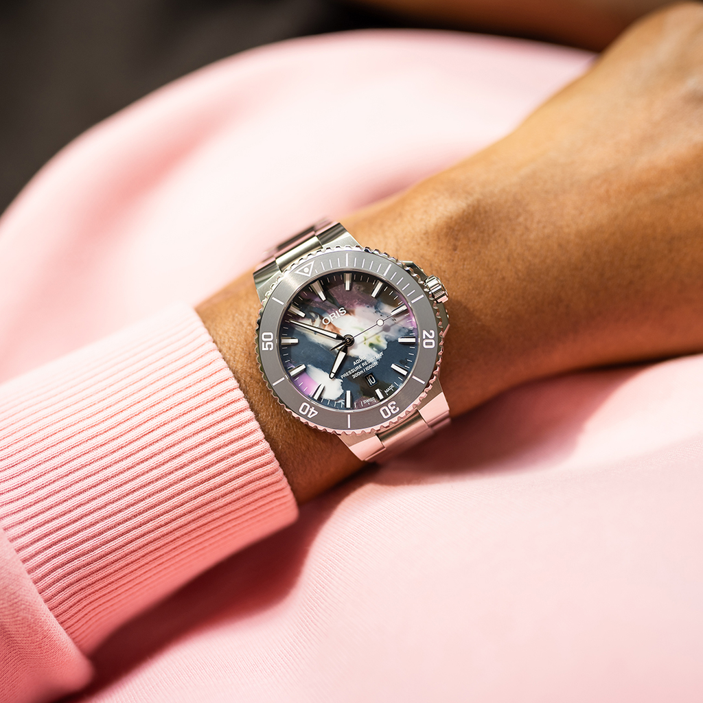 Oris Aquis Date Upcycle Watch with Multicoloured Dial, 43.50mm