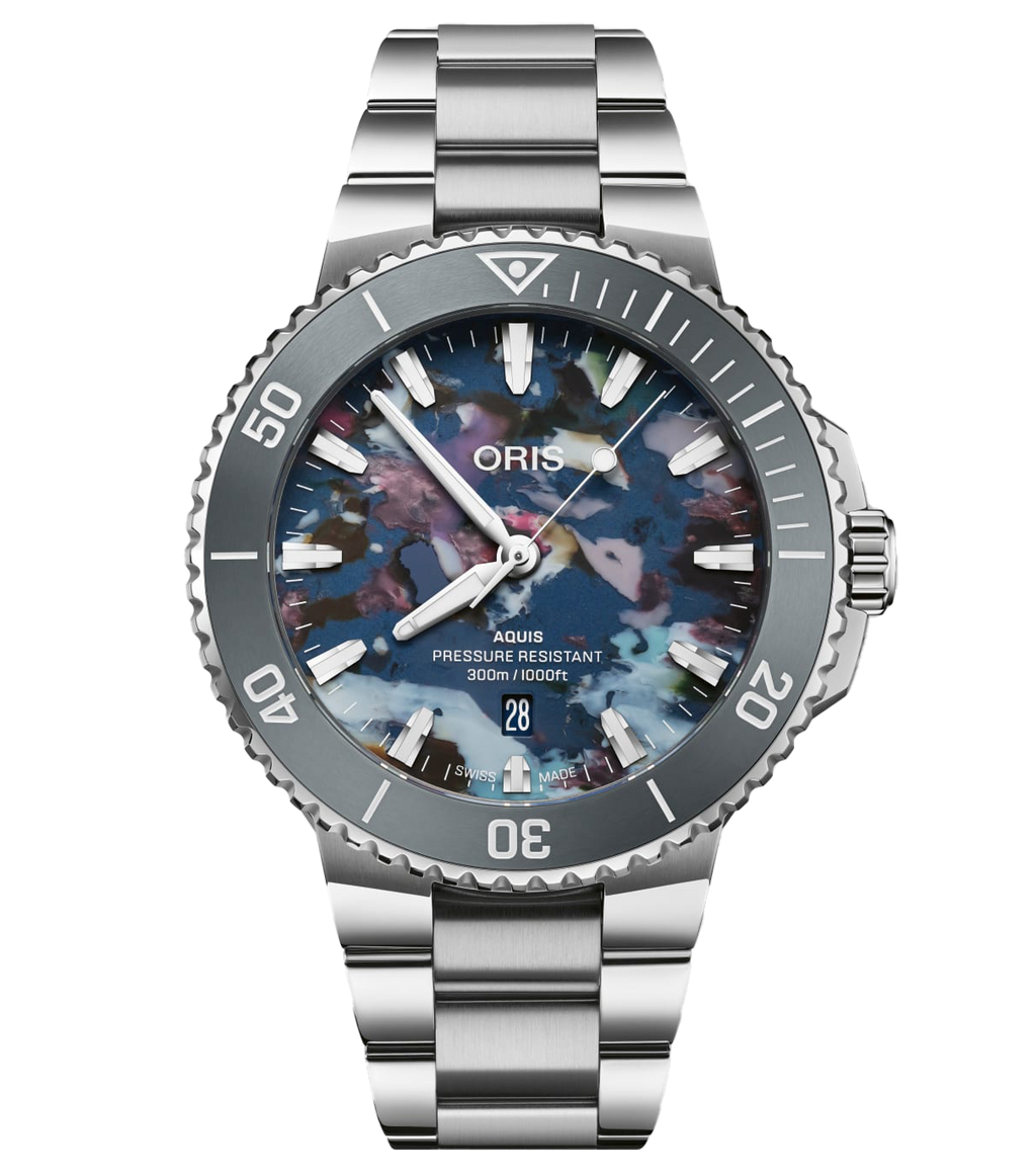 Oris Aquis Date Upcycle Watch with Multicoloured Dial, 43.50mm