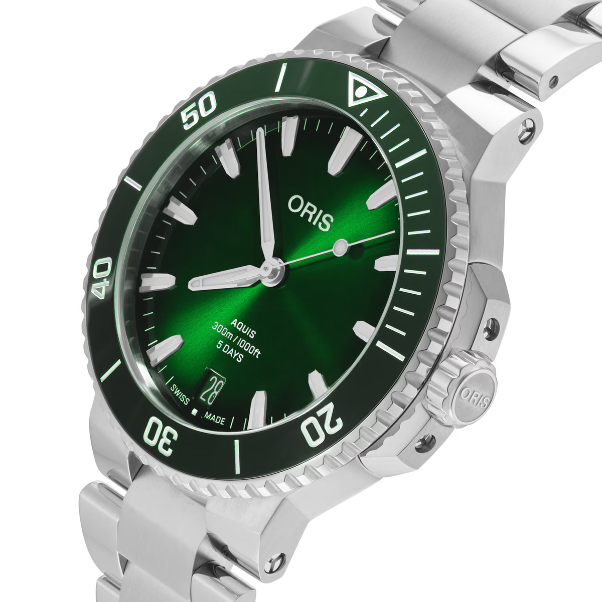 Oris Aquis Date Calibre 400 Watch with Green Dial, 43.50mm