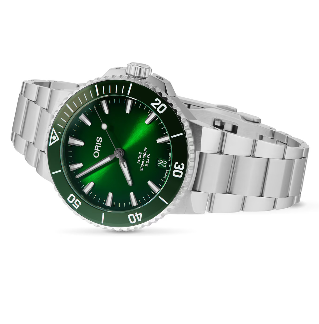 Oris Aquis Date Calibre 400 Watch with Green Dial, 43.50mm