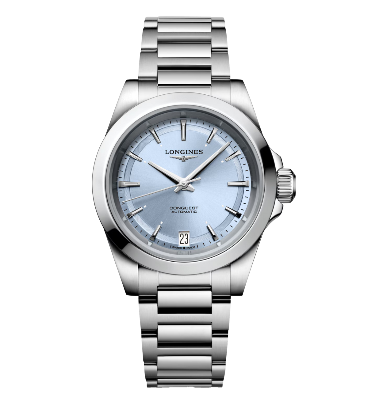 Longines Conquest 34mm Watch with Baby Blue Dial