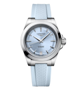 Longines Conquest 34mm Watch with Baby Blue Rubber Strap