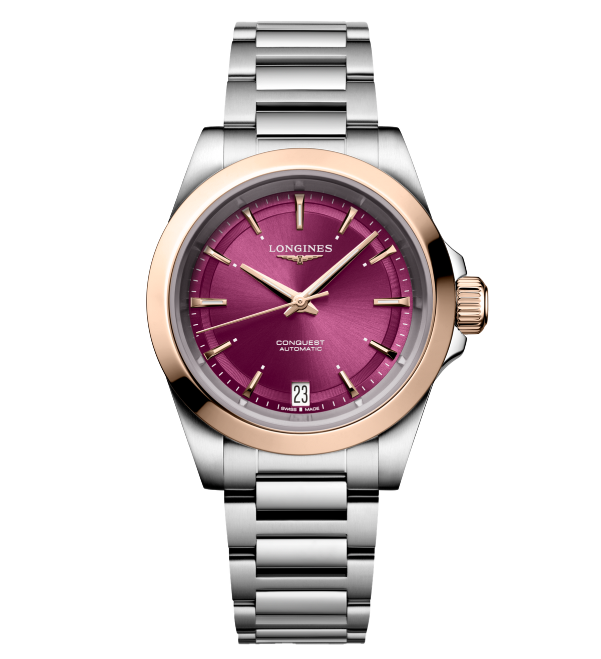 Longines Conquest 34mm Watch with Purple Dial