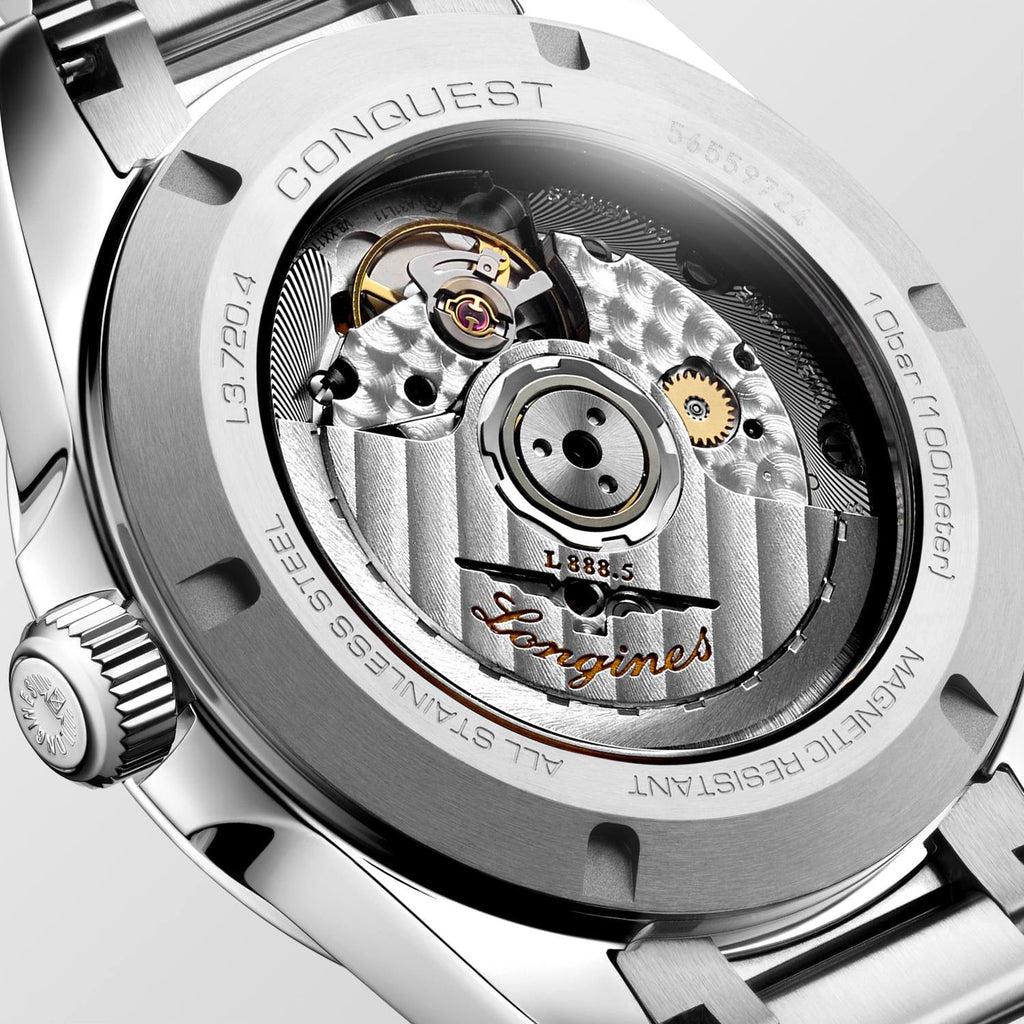 Longines Conquest 38mm Watch with Sunray Silver Dial