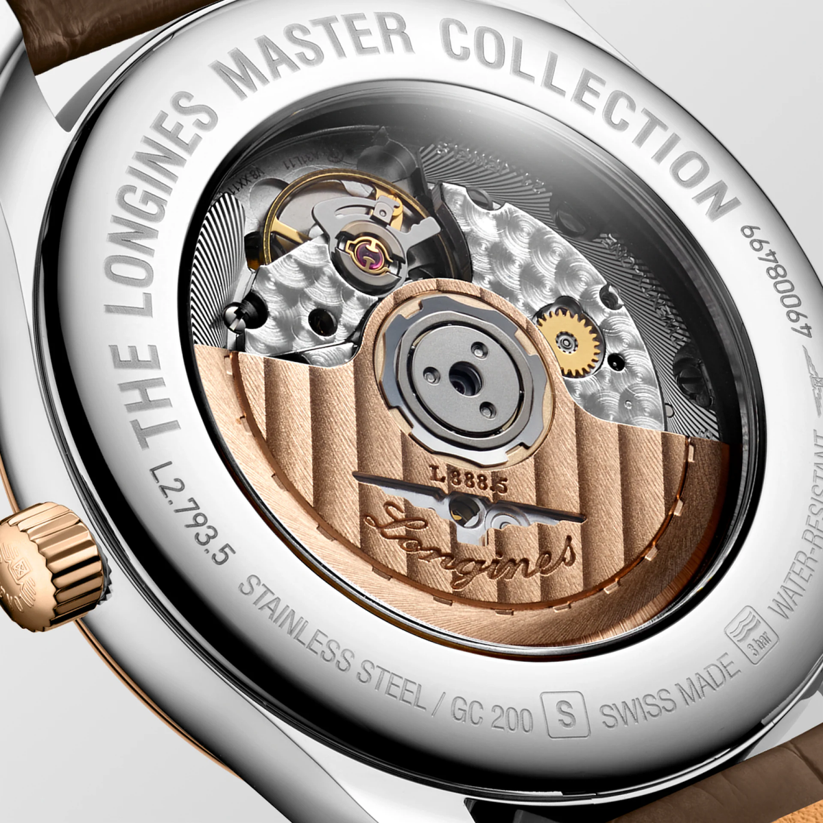 Longines Master 40mm Watch with Brown Leather Strap