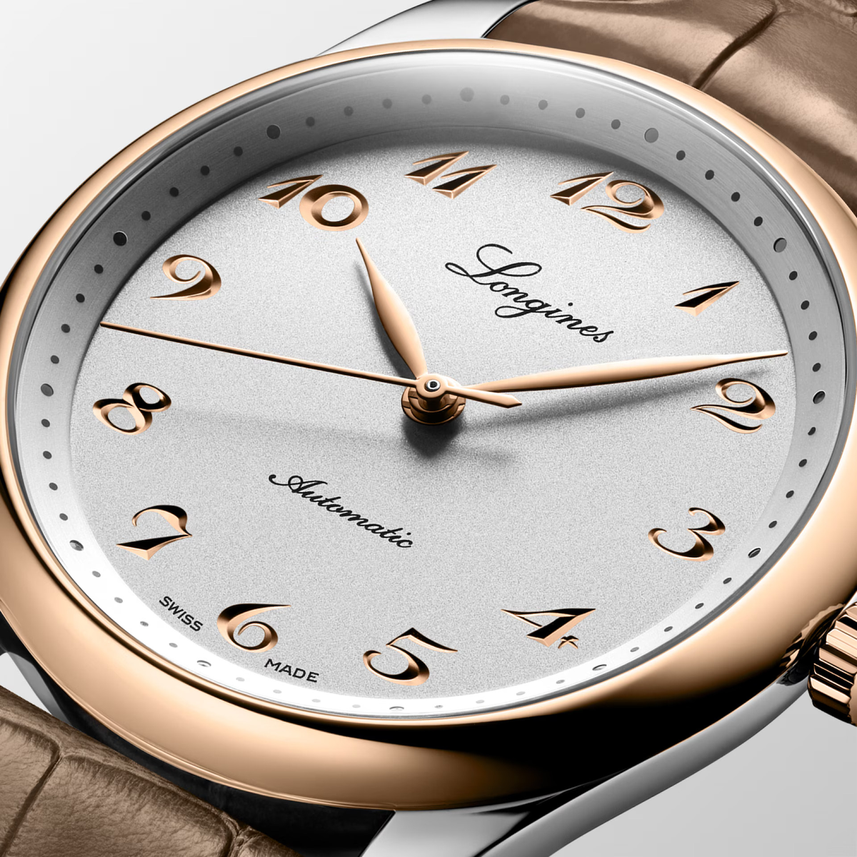 Longines Master 40mm Watch with Brown Leather Strap