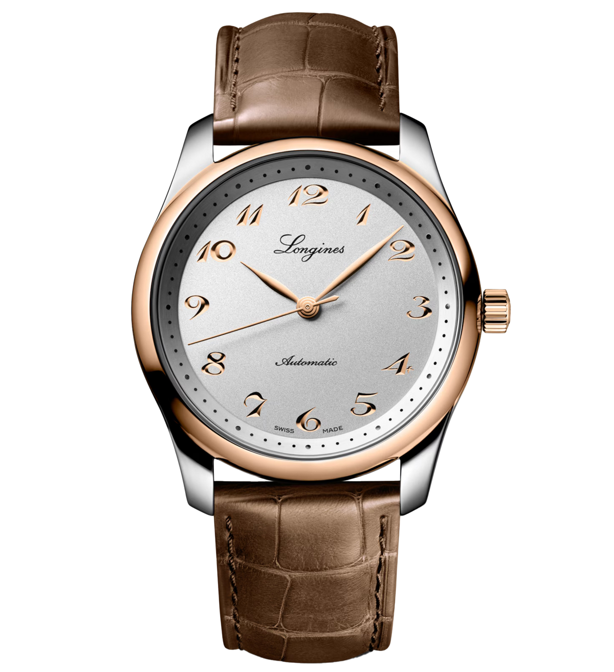 Longines Master 40mm Watch with Brown Leather Strap
