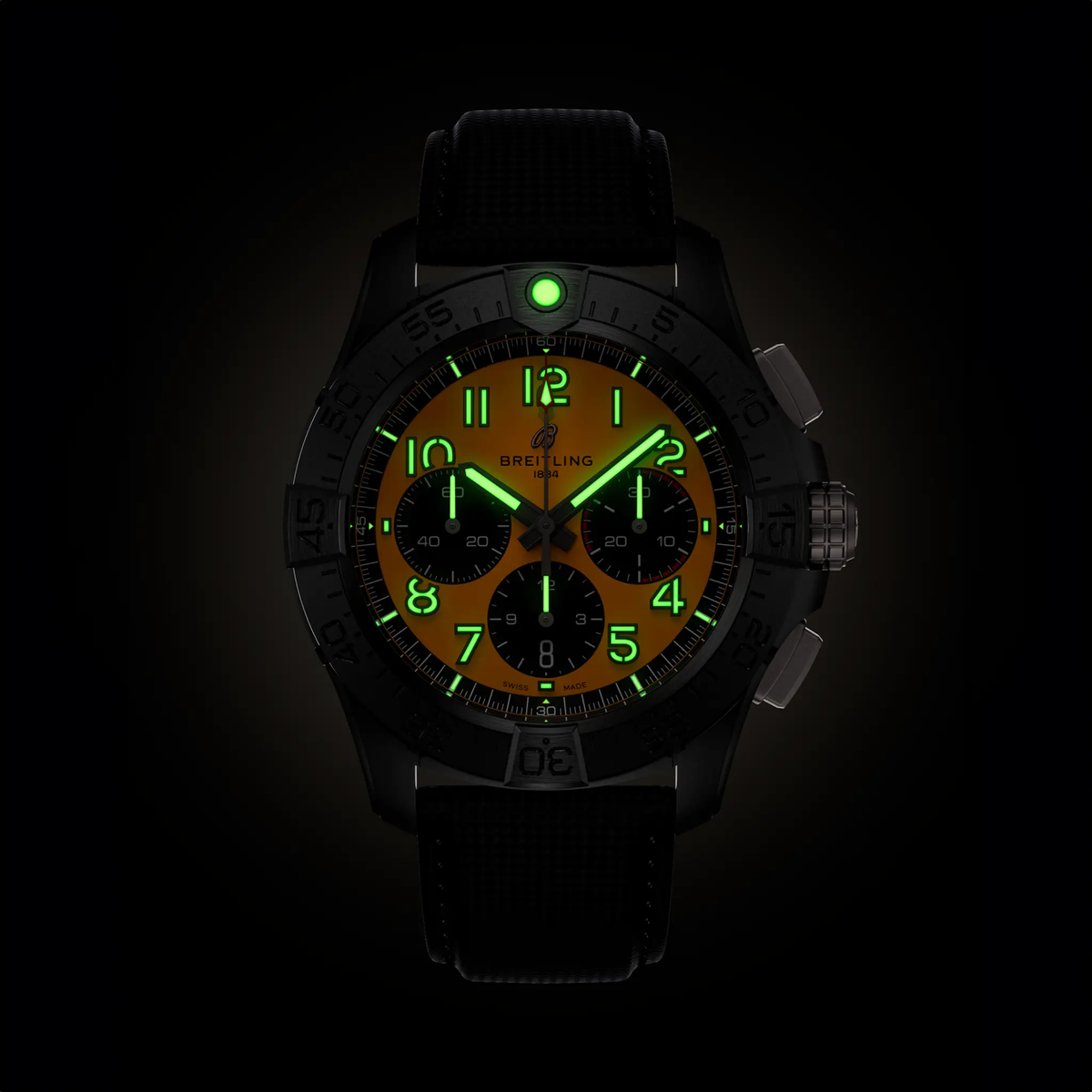 Breitling Avenger B01 Chronograph 44 Night Mission Watch with Black Strap