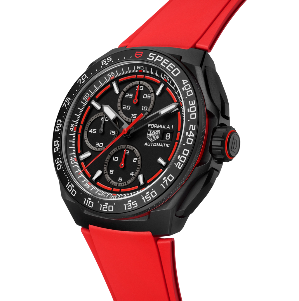 TAG Heuer Formula 1 Chronograph Watch with Red Rubber Strap