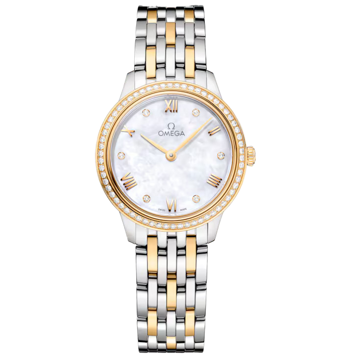 OMEGA De Ville Prestige, 27.50mm with Stainless Steel and Yellow Gold Bracelet